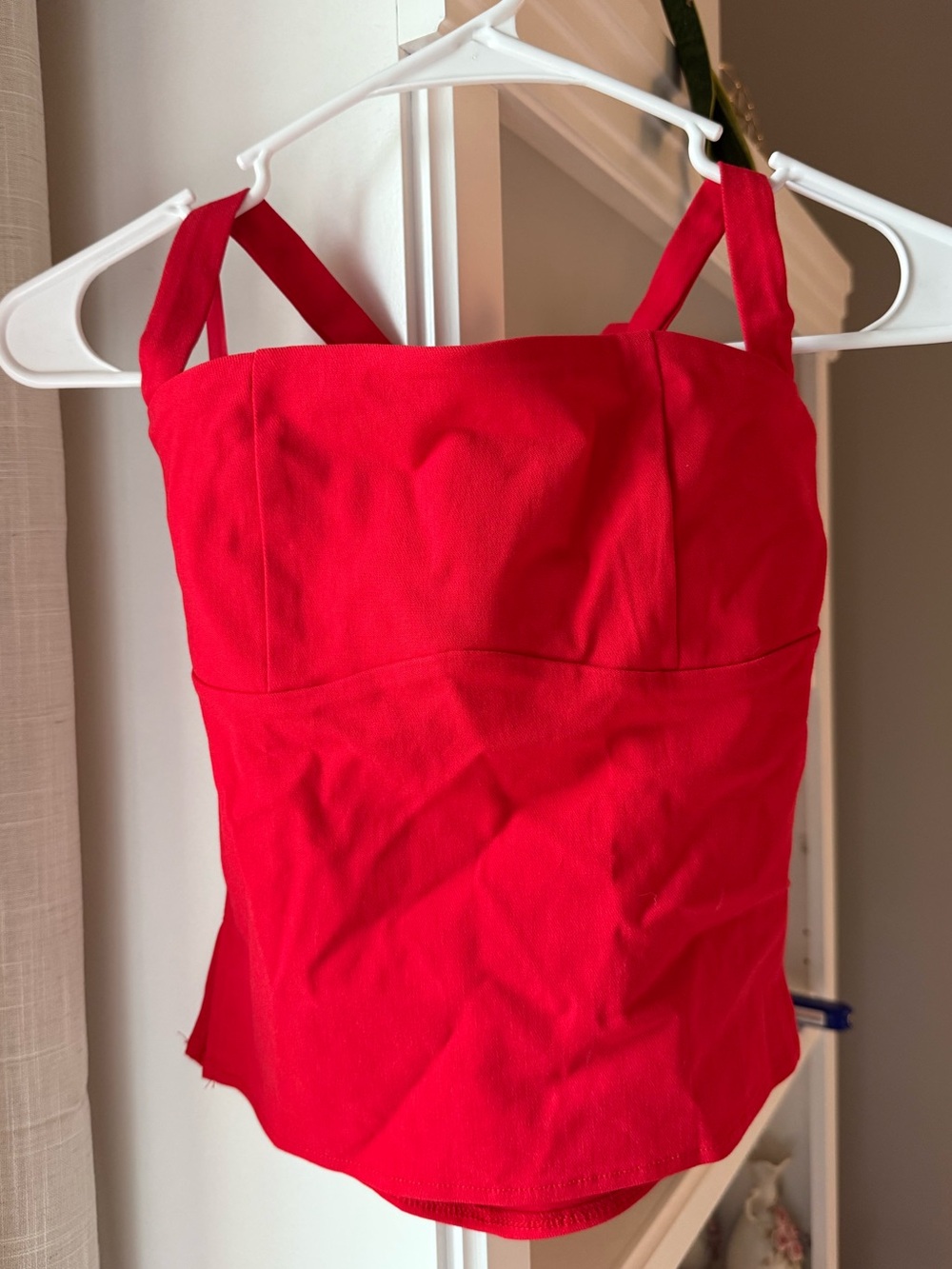 Edikted Red Corset Tank Top Size XS Tie Back Y2K Going Out Crop Top